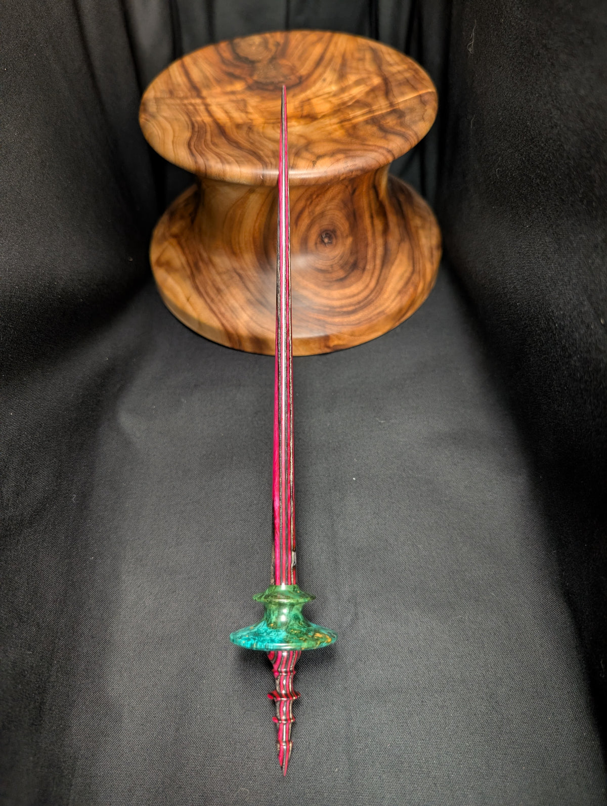 10" Amboyna Burl Bead Support Spindle