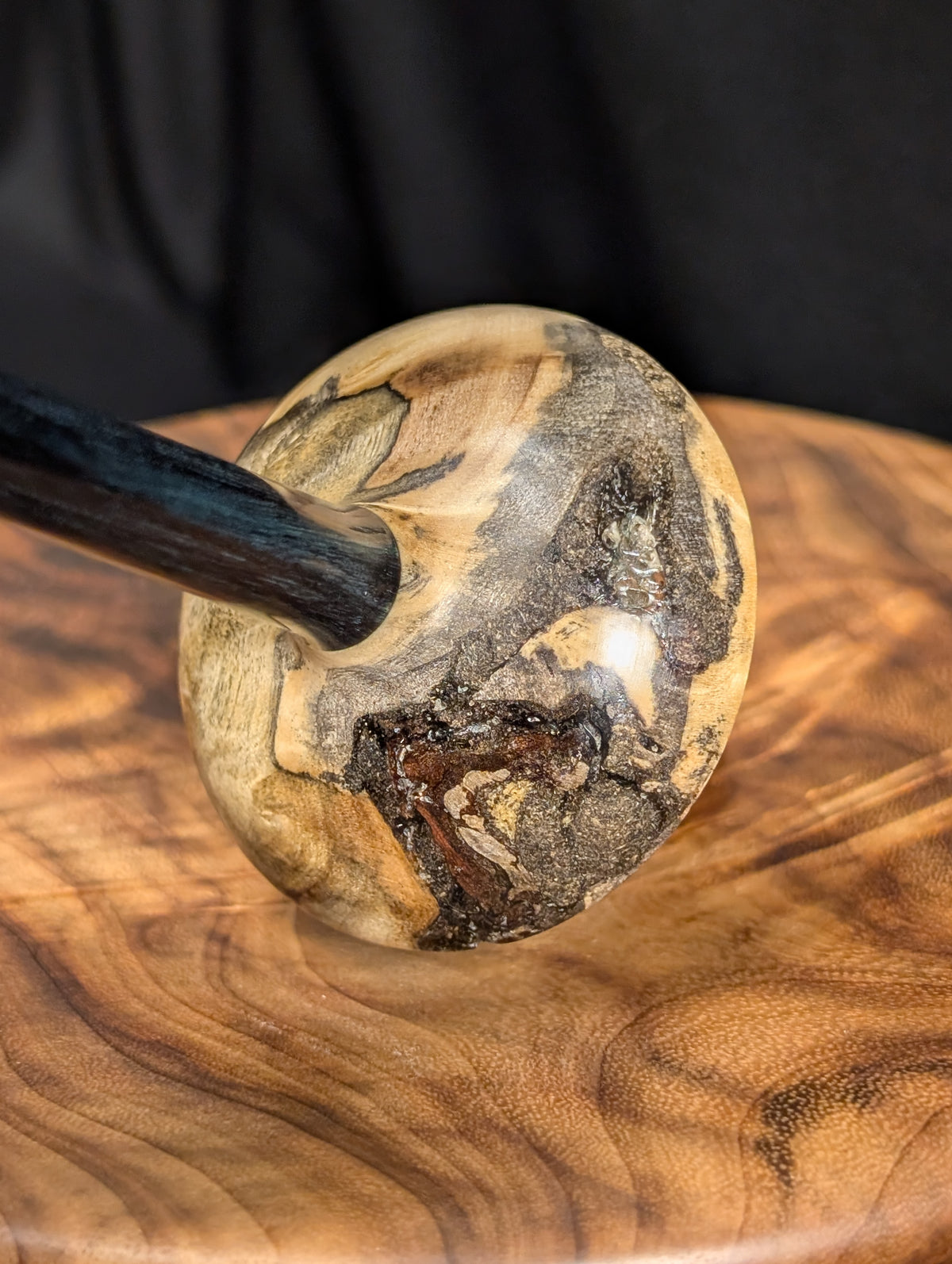 Buckeye Burl Tibetan Support Spindle