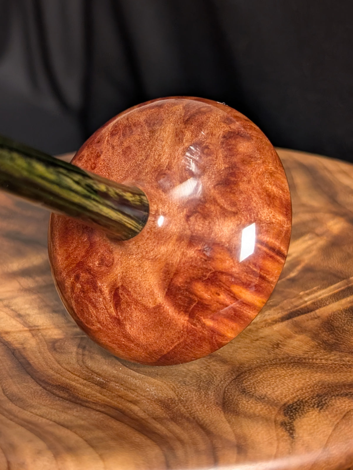 Redwood Burl Tibetan Support Spindle