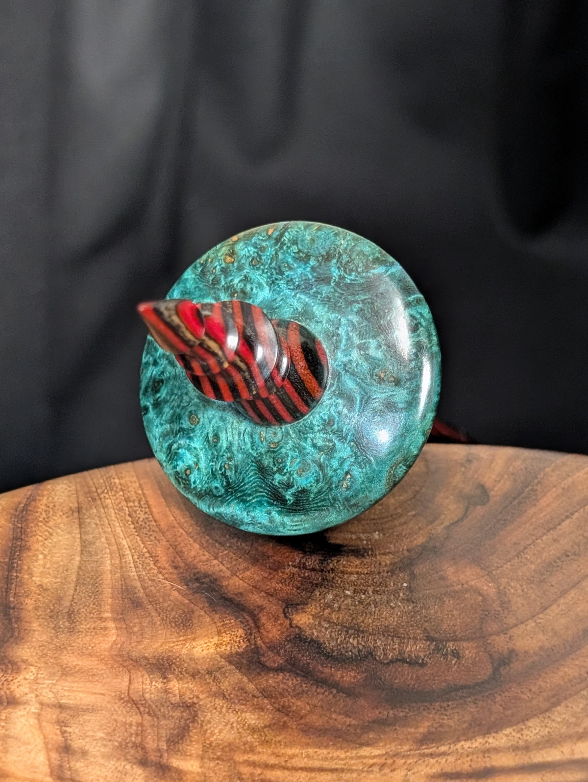 10" Amboyna Burl Bead Support Spindle